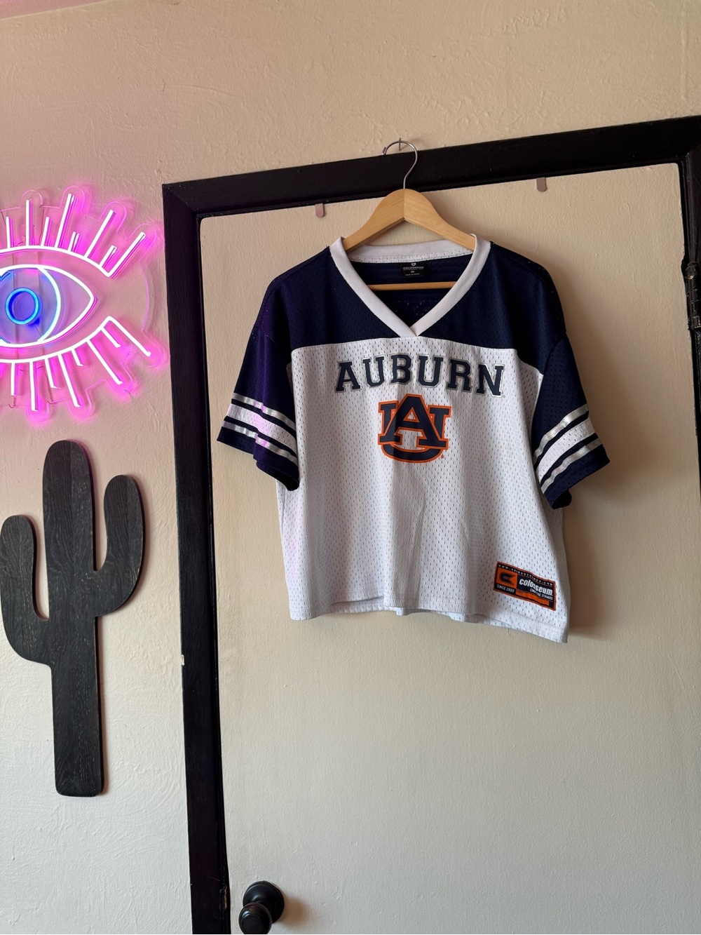 Colosseum Auburn Navy White Short Sleeve Jersey Top
